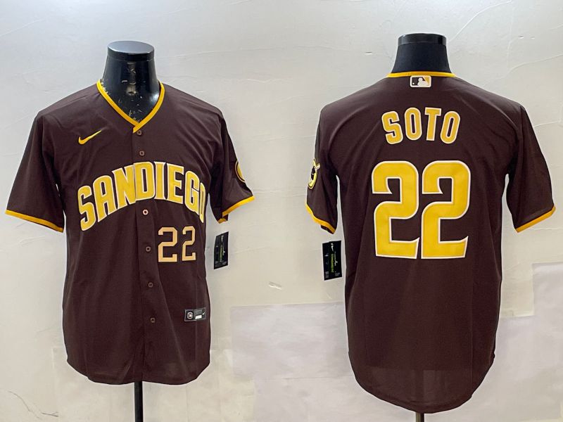 Men San Diego Padres #22 Soto Brown Game 2025 Nike MLB Jersey style 5